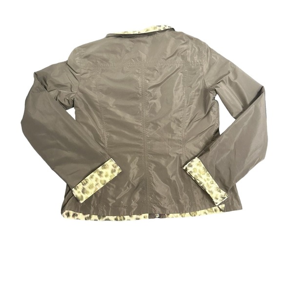 Lafayette 148 Reversible Jacket Womens Sz‎ 8 Brown Animal Print Windbreaker Coat - Picture 10 of 11